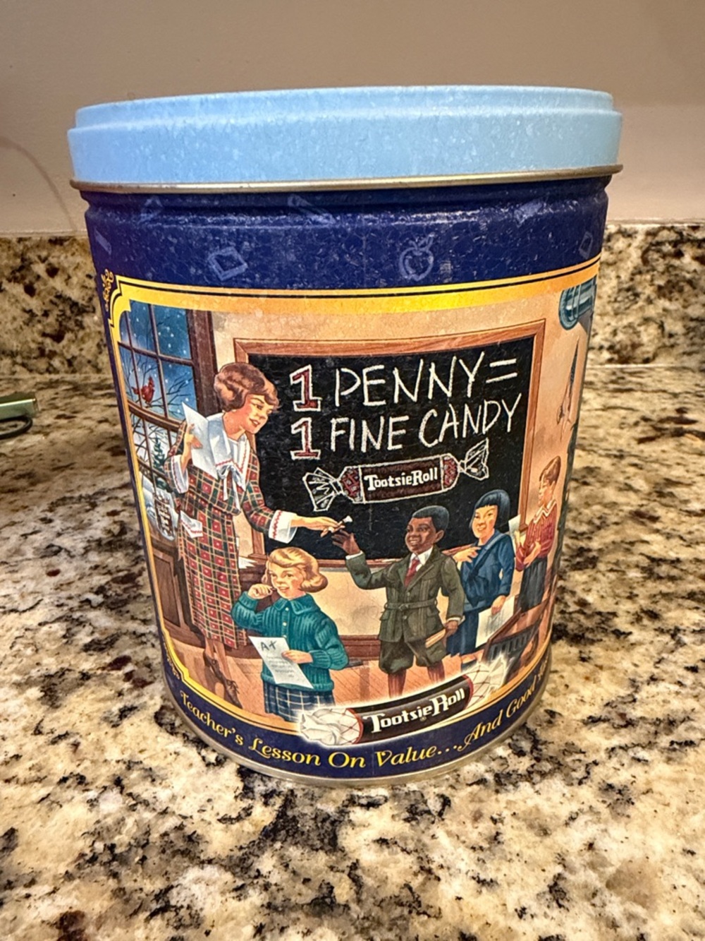 Tootsie Roll Vintage Candy Tin - Blue